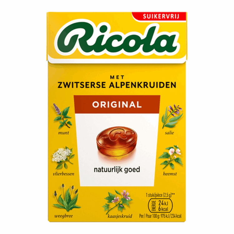 Ricola Original Kräuter zuckerfreie Box (20x 50gr)