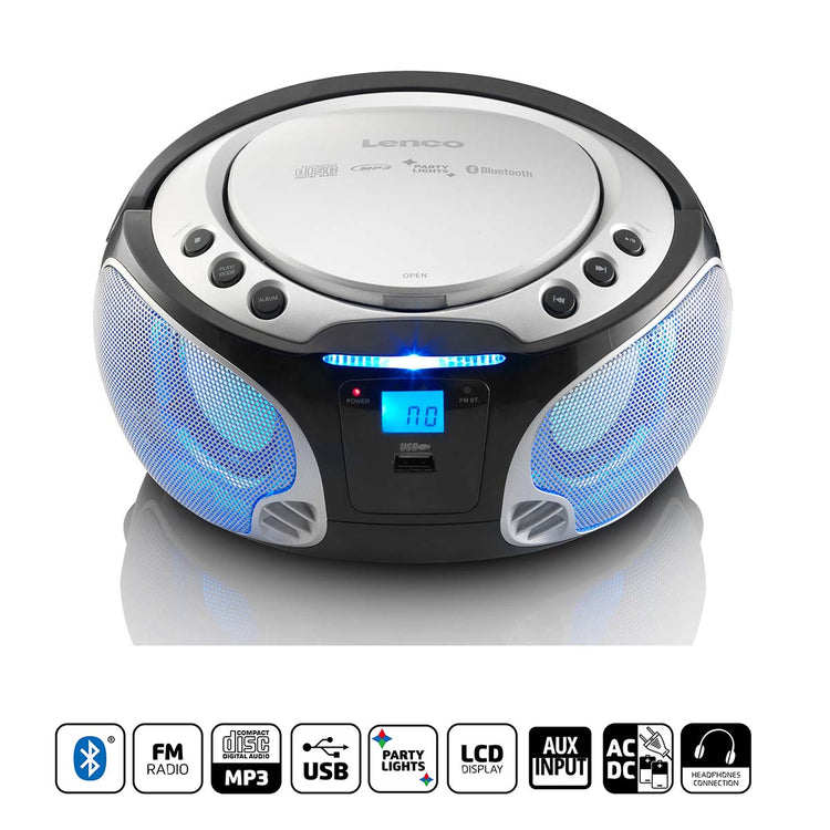 Lenco Lenco SCD-550 Tragbarer Radio-CD-Player Silber
