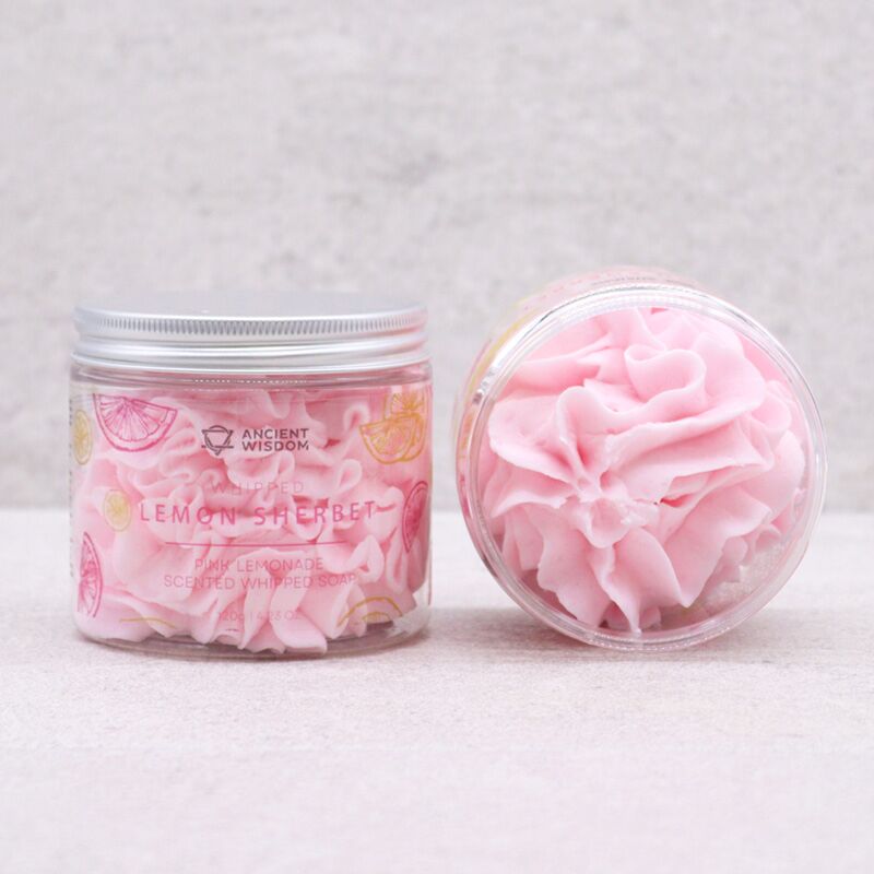 Pink Limonade Sherbet Pot mit Schlagseife Körperwash