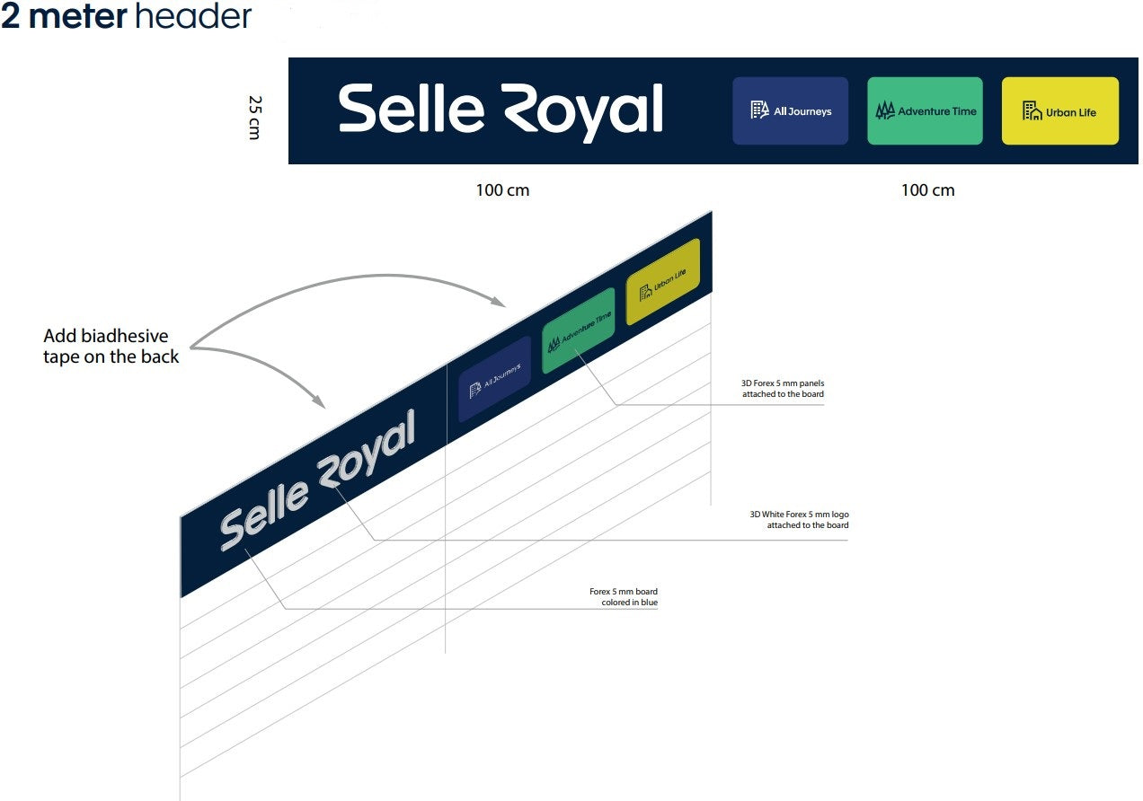 Selle Royal Selle Shelf Board 2 Meter mit Logo und Produktleitungen