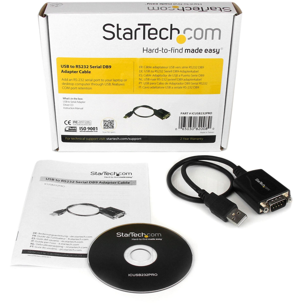 StartEch USB auf RS232 Serial DB9 Adapter-Kabel mit COM-Be