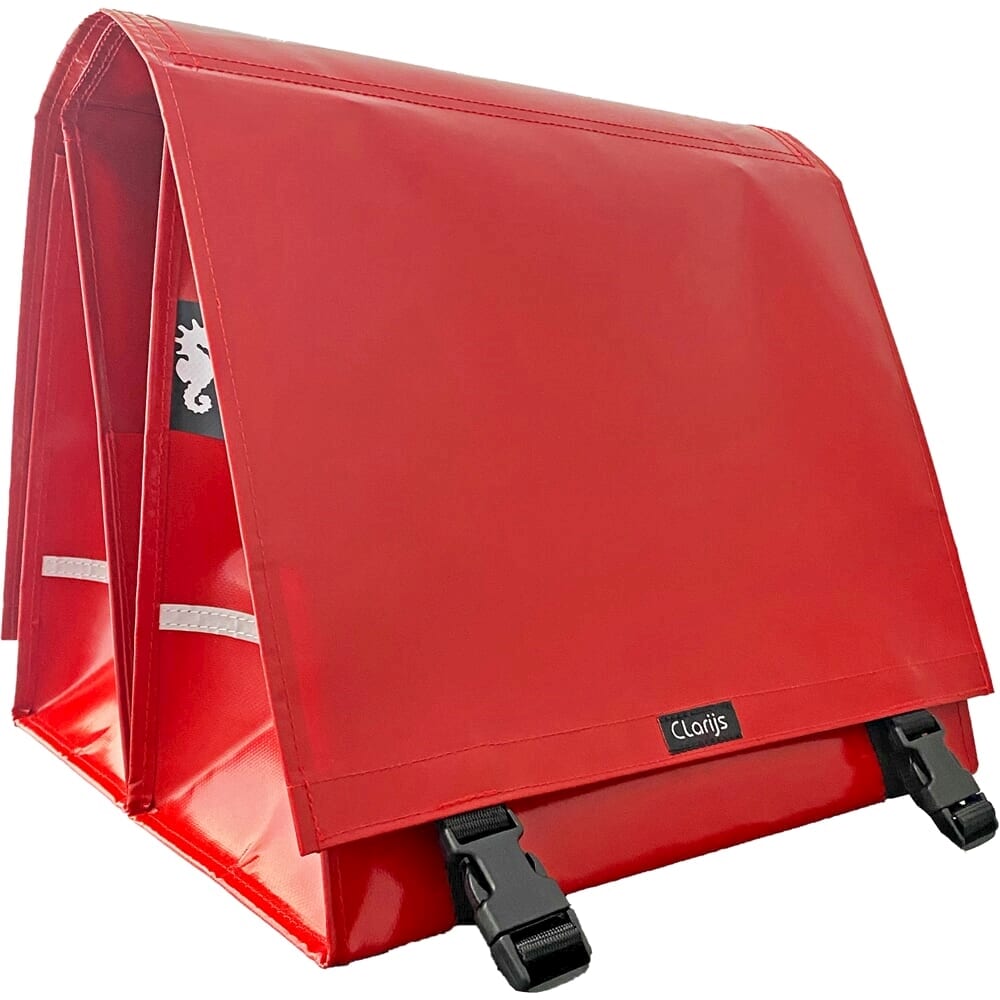 Clarijs Fahrradtasche Doppell PVC 40l mit Ausschnitt rot