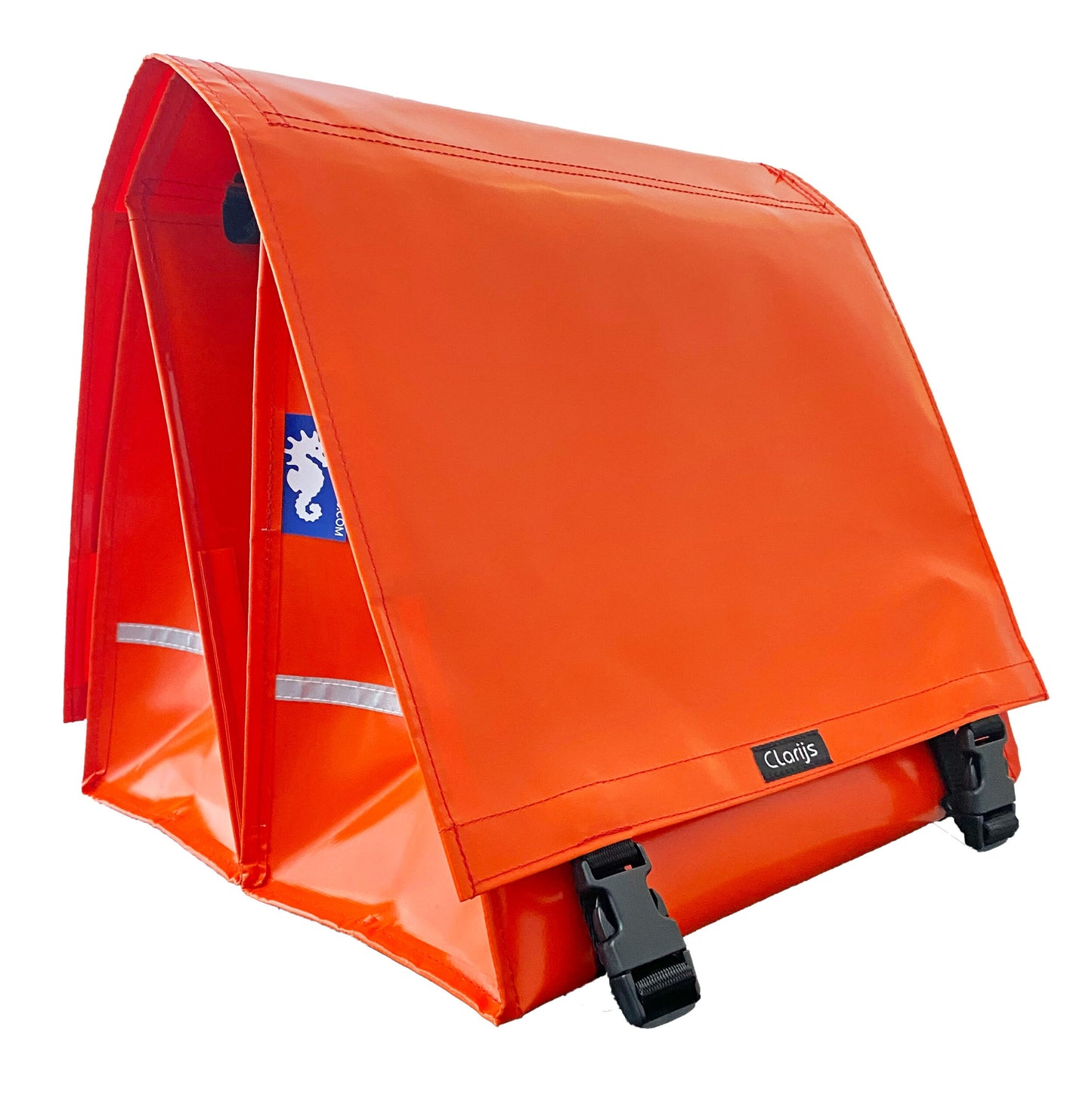 Clarijs Fahrradtasche doppelt XL PVC 46L mit Ausschnitt orange