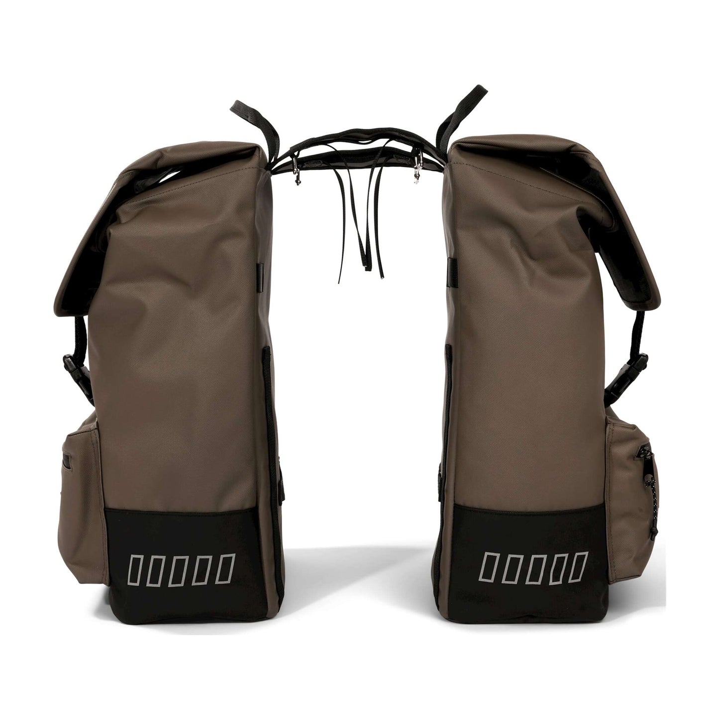 Urbanfester städtischer Fracht -Doppelfahrradbeutel 38 Liter Braun