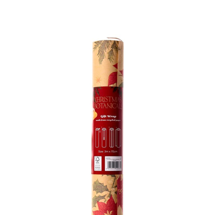 Botanische Weihnachts -3M -Geschenkpapierrolle