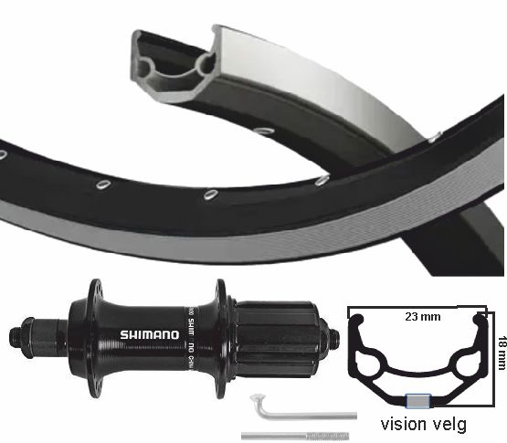 Shimano Achterwiel 28 Zoll (622) Visionvelg Swille 7 Speed SW OFF