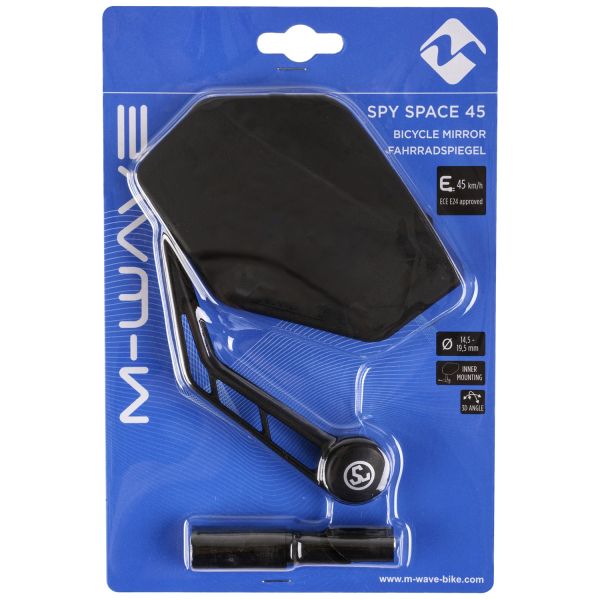 M-Wave Fahrradspiegel SpySpace45 E-Bike 130 mm schwarz links