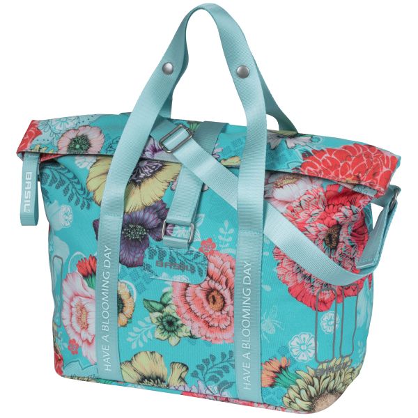 Basilikum Bloom Field Fahrradhandtasche - langlebig, wasserdicht, blau