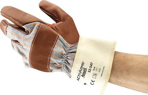 Ansell-Handschuh | Größe 10 braun | bw Jersey m.Nitril | und 388 PSA Kategorie II | 12 Paare – 52-547-10 52-547-10