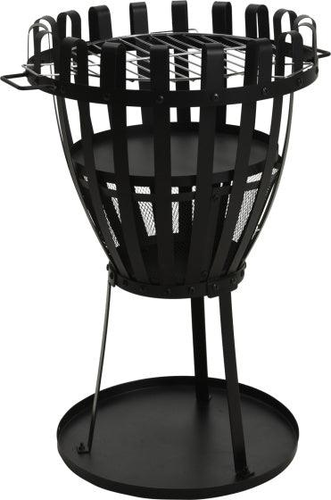 Ambiente 2-in1-Feuerkorb mit Grill Grill 660 ° C Ø 54 cm Schwarz