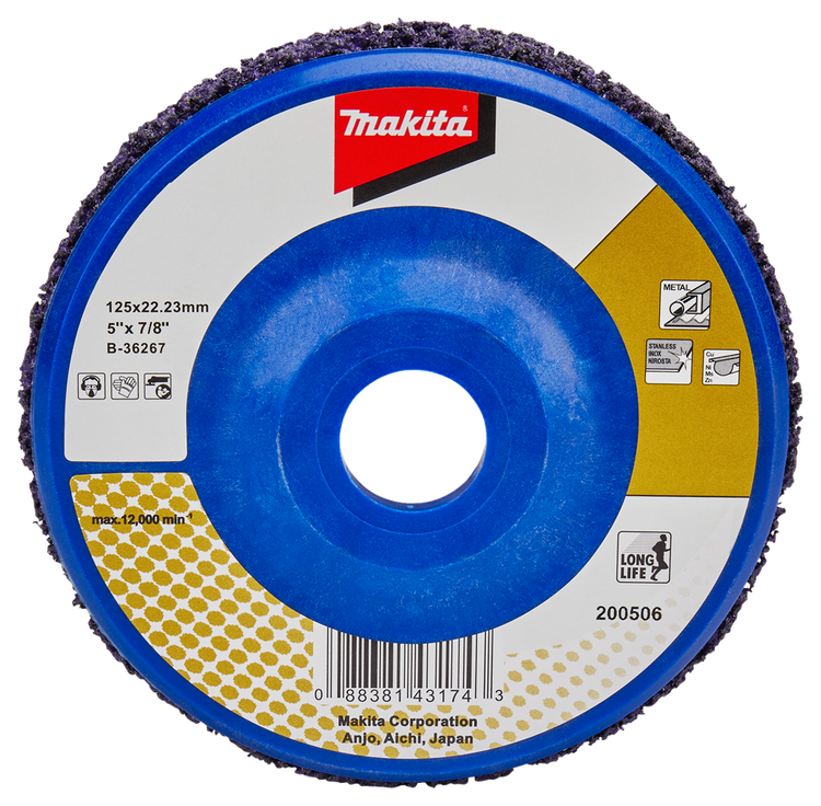 Makita Zubehör Reinigungsscheibe 125 mm lila – B-36267 – B-36267
