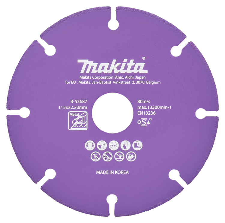 Makita Zubehör Trennscheibe Stahl 115 x 22,23 x 1,3 mm – B-53687 B-53687