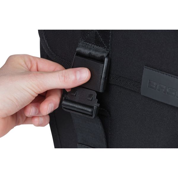 Basilikum -Tour links - Single Fahrradsack, schwarz, 14l