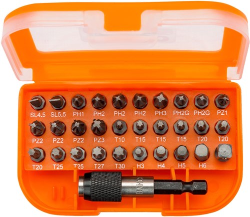 Bahco 59 s31b-ip Bitsatz | 31-teilig | 59 S31B-IP – für Schlitz-, Kreuzschlitz-, Pozidriv-, Torx®- und Sechskantschrauben