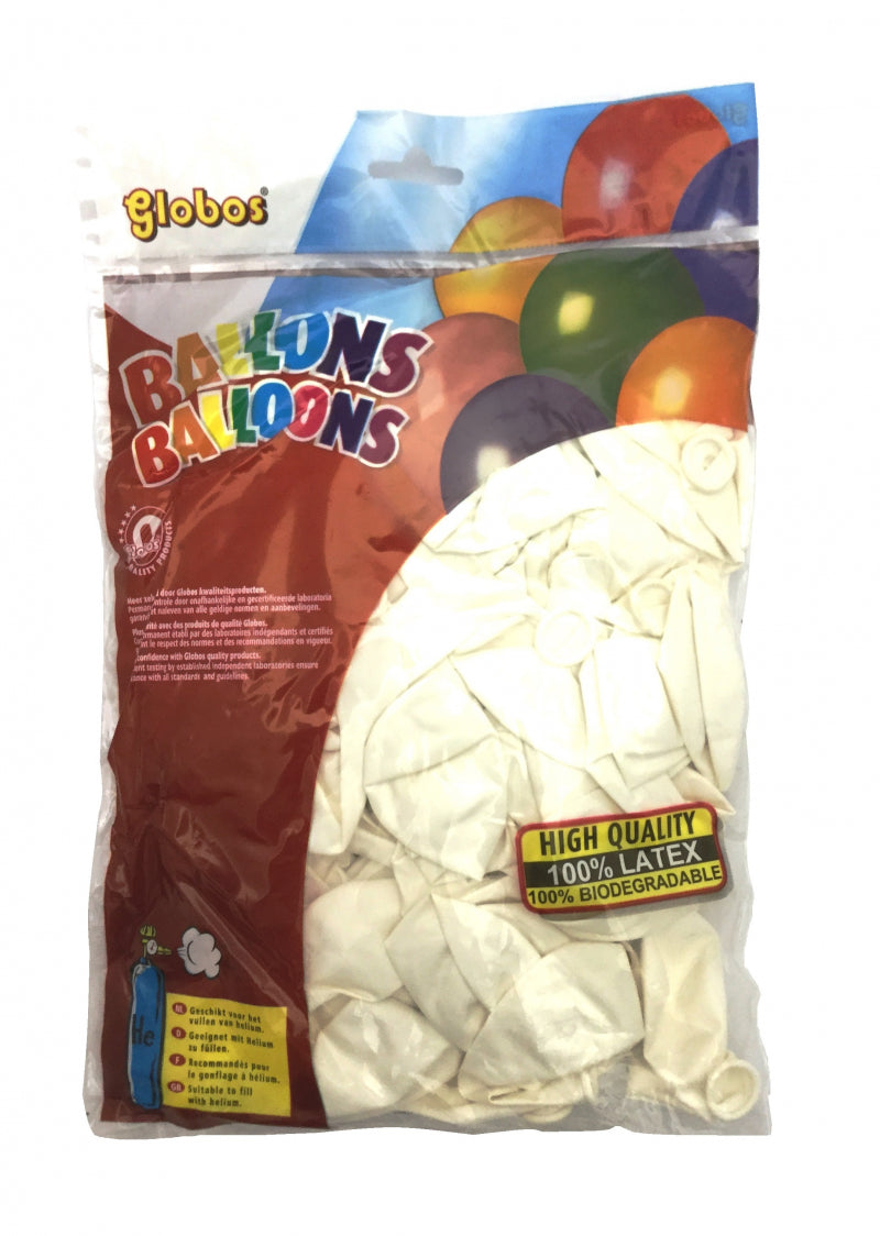 Globos Luftballons weiß (Nr.12 100 Stück im Beutel)