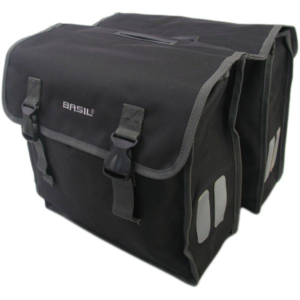 Basil Mara XL doppelte Fahrradtasche - 35L - wasserabweisend - reflektierend - schwarz