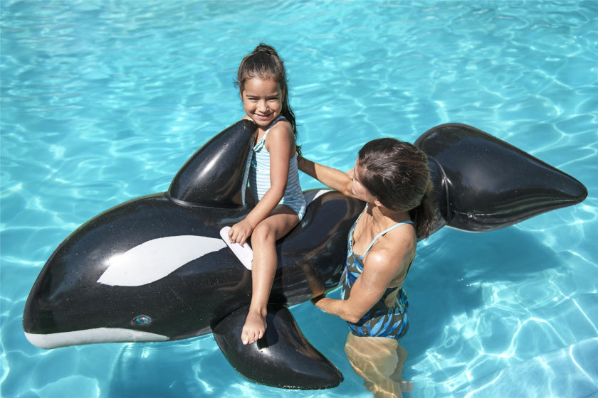 Aufblasbares Spielzeug Orca 183 cm schwarz und weiß