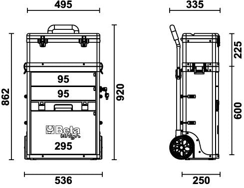 Beta c41h Trolley, zweiteilig grau - 041000010