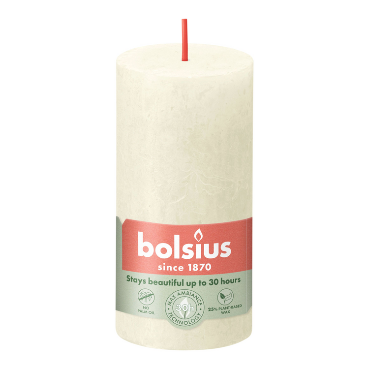 Bolsius Bolsius Stubbares glänzen 8 St rustikale 100x50 mm weiche Perle farbig