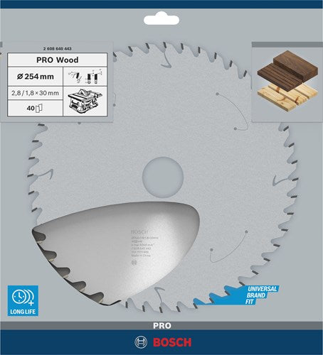 Bosch Zubehör Kreissägeblatt Optiline K V 254x30x2,8 40t WZ - 2608640443