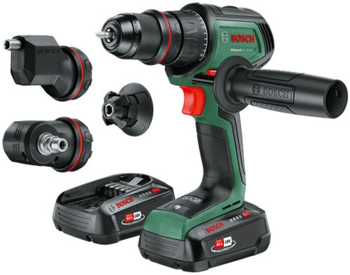 Bosch Green AdvancedDrill 18V-80 QuickSnap Akku-Bohrschrauber | 45 Min. Ladegerät (bereits 18 V-44) und 2x 18 V Li-Ionen-Akkus (2,5 Ah)) - 06039e2004