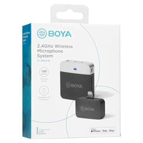 Boya 2,4 GHz Krawattenklammermikrofon, kabellos BY-M1LV-D für iOS