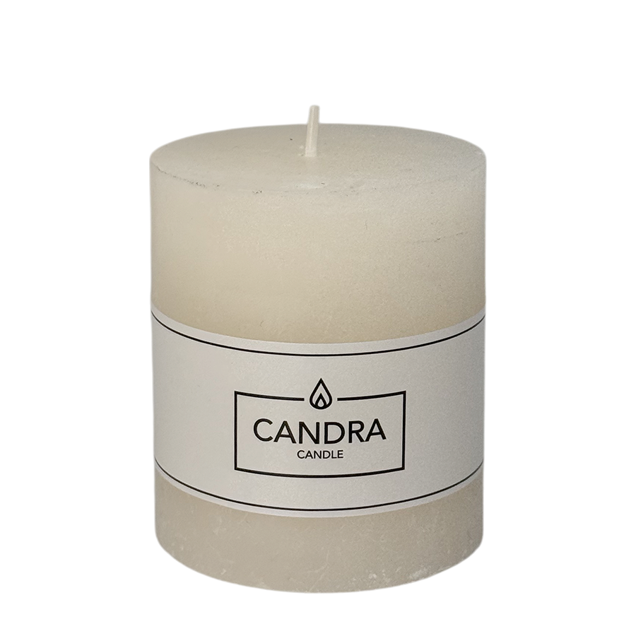 Candra rustikale Stumpenkerze Elfenbein 80 68mm