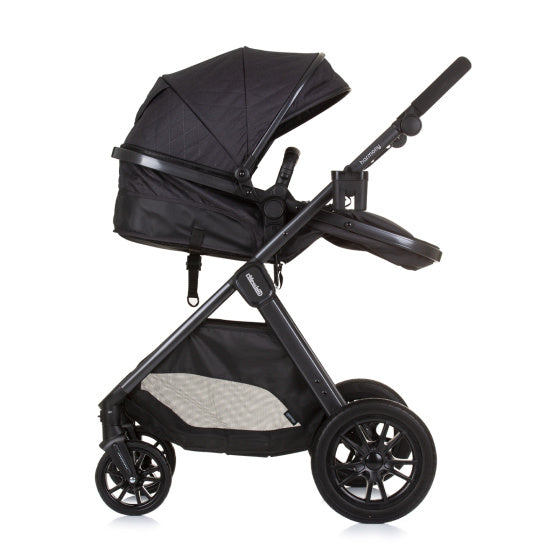 Chipolino Harmonie faltbar 3-in-1-Kinderwagen mit Wickeltaschen-Granit-Anthrazit