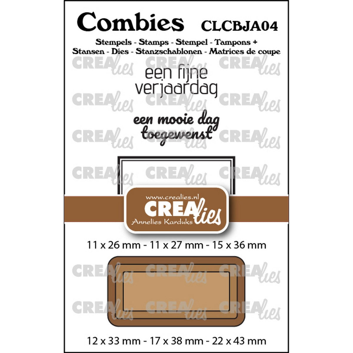 Crealies • Combiies Stempelset Geburtstag 04: 2 Texte + 1 Tag-Etikett