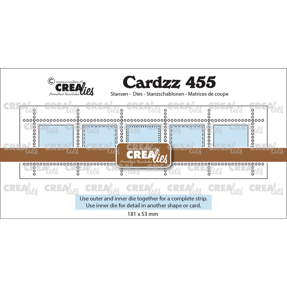 Crealies • Cardzz Stempelstreifen XL 5x Quadrate