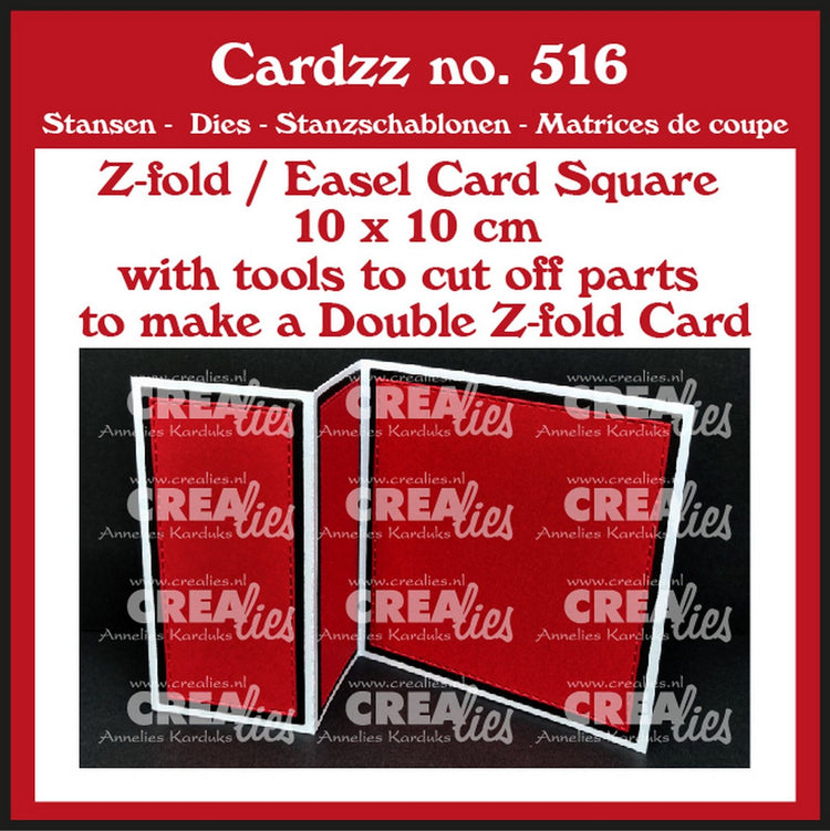 Crealies • Cardzz (doppelt) Staffeleikarte mit Z-Faltung, 10 x 10 cm
