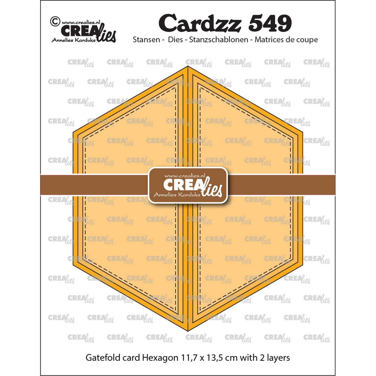 Crealies • cardzz Klappkarte Sechseck