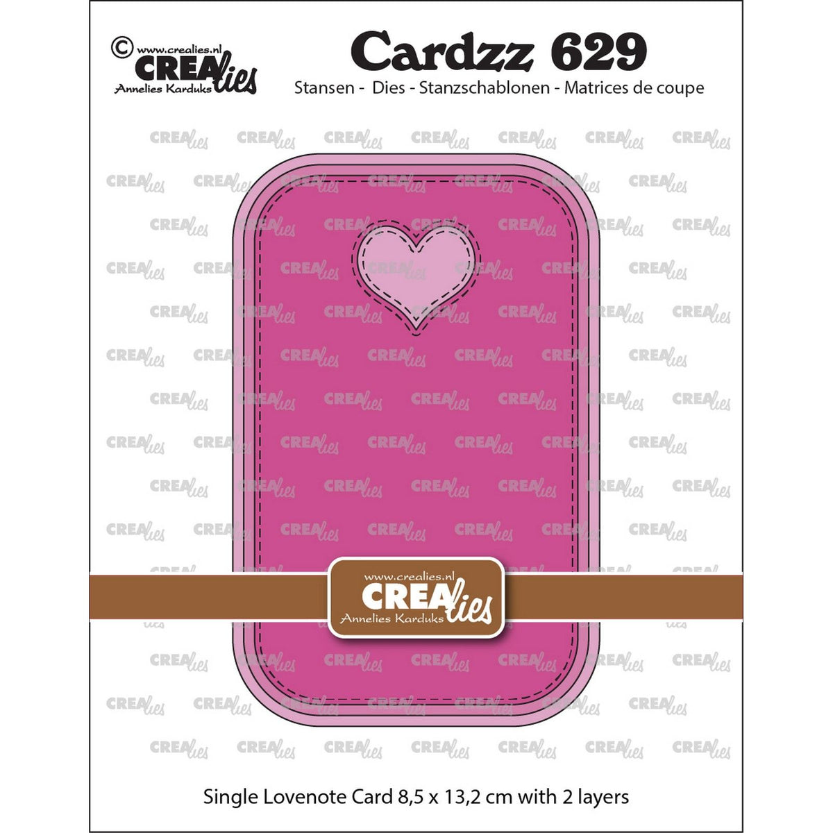 Crealies • Cardzz gestanzte Einzelkarte Lovenote