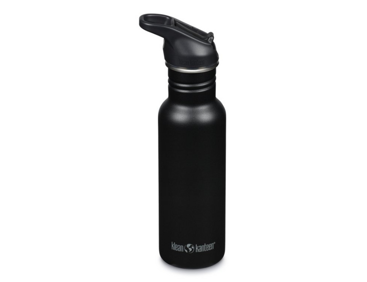 KLEAN Kanteen -Trinkflasche - Klassiker schmal - Sportkappe mit Flip - Schwarz - 532 ml