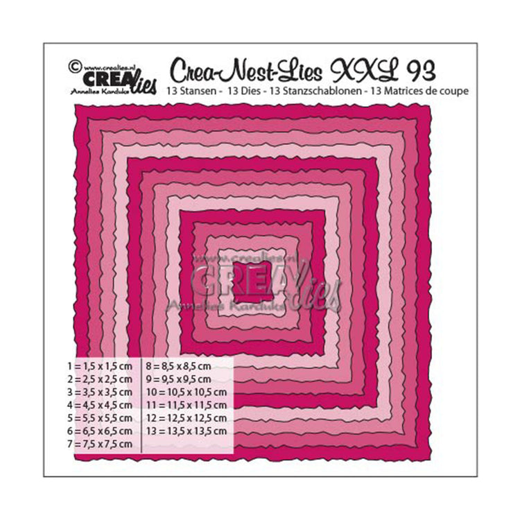 Crealies • crea-nest-lies XXL-Quadrate mit rohen Kanten