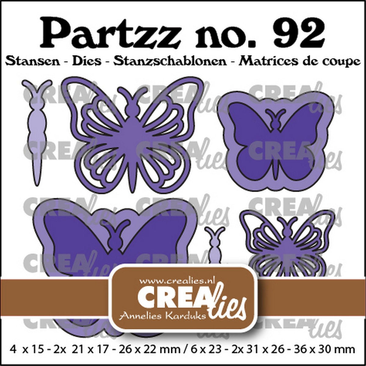 Crealies • Schmetterlings-Stanzform, mittel und klein