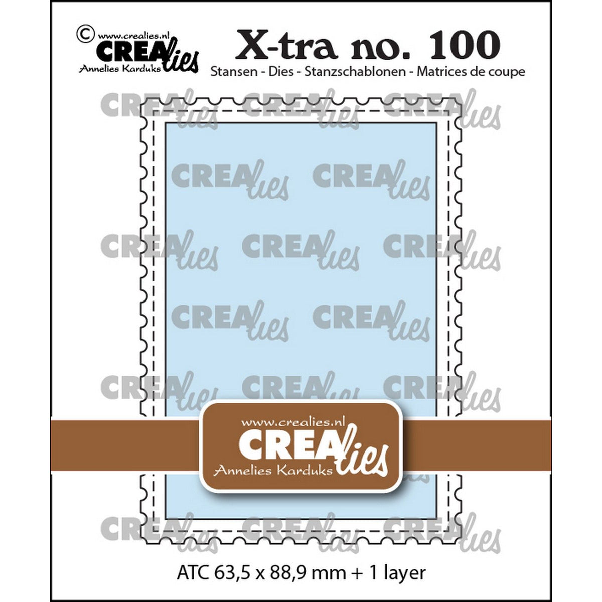 Crealies • Stanzform ATC mit Stempelkante