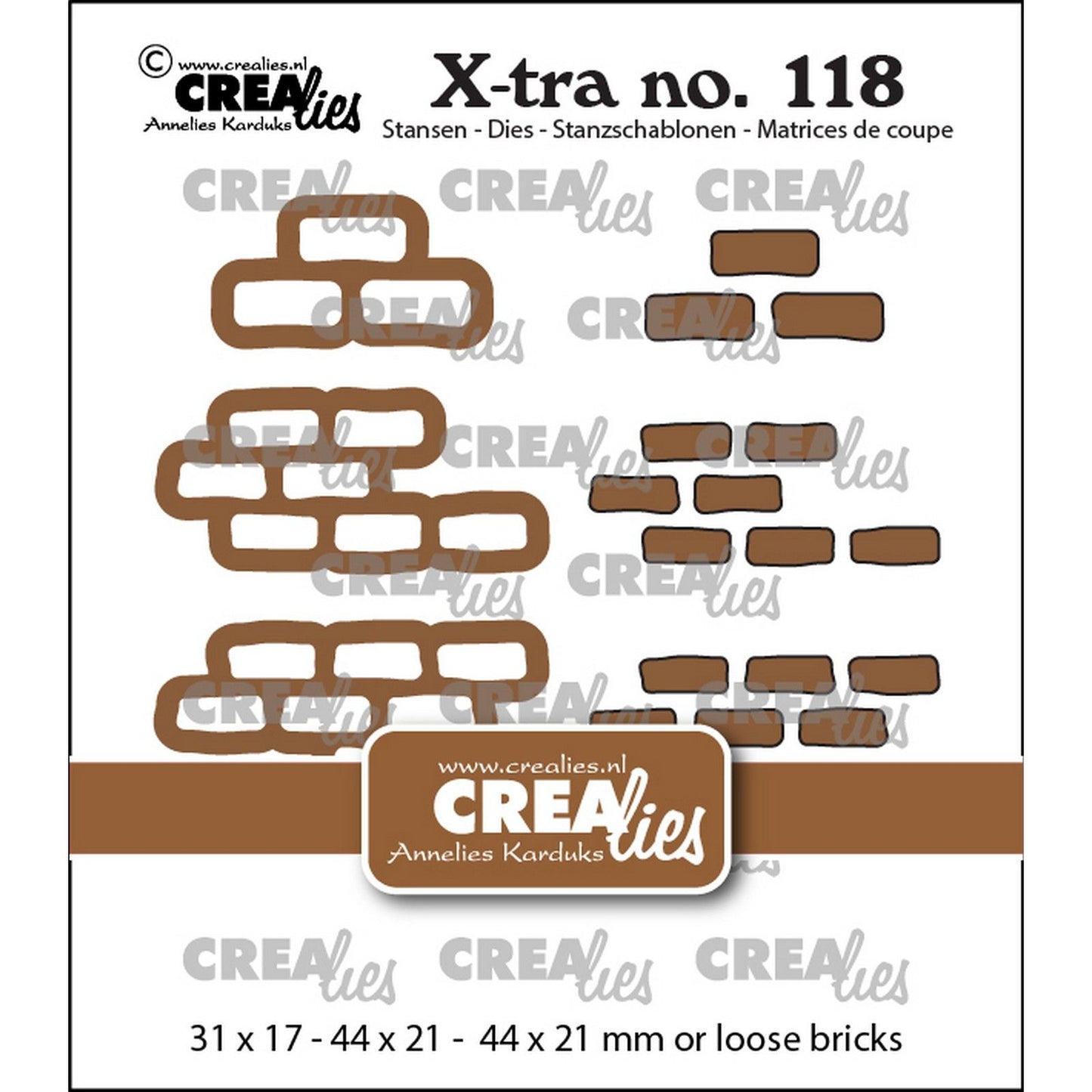 Crealies • Extra-Steinmauer mit großen losen Ziegeln