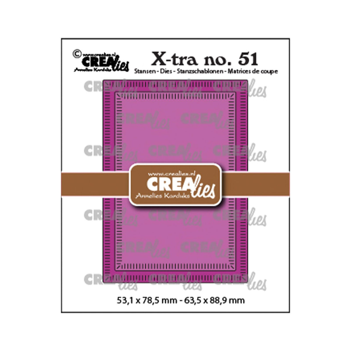 Crealies • X-tra Stanzform ATC mit kleinen Streifen