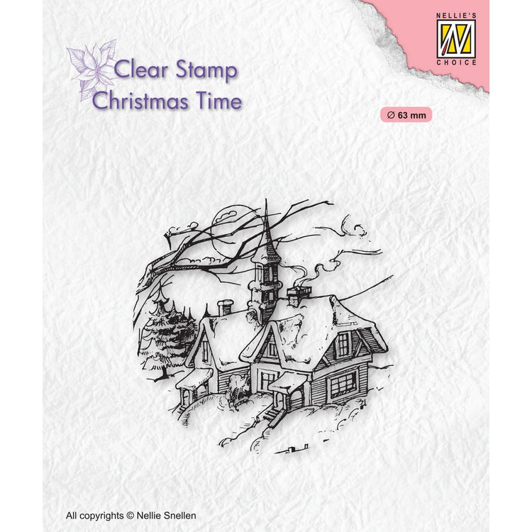Nellies Wahl • Weihnachtszeit-Klarstempel, verschneite Weihnachtsszene