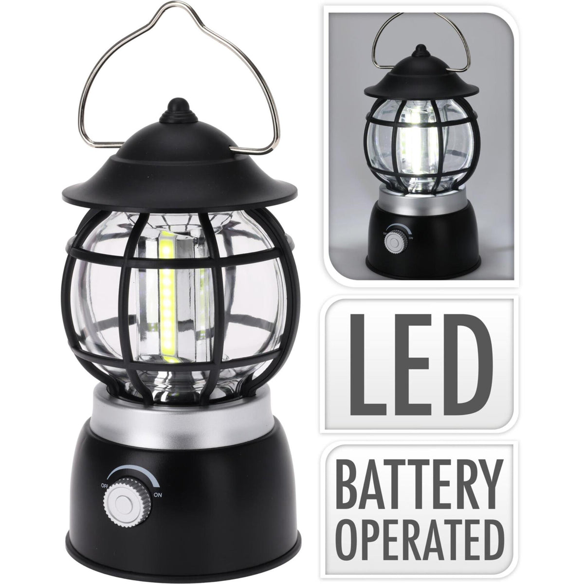 Redcliffs Campinglampe Kolben 10x19cm schwarz