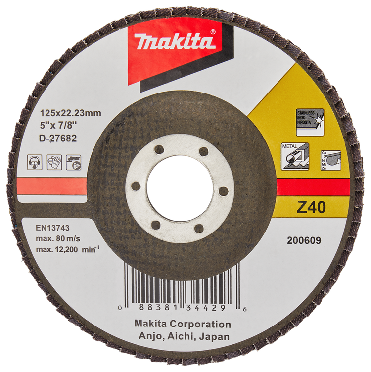 Makita Zubehör Lamellenschleifscheibe 125 mm Z40 – D-27682 D-27682