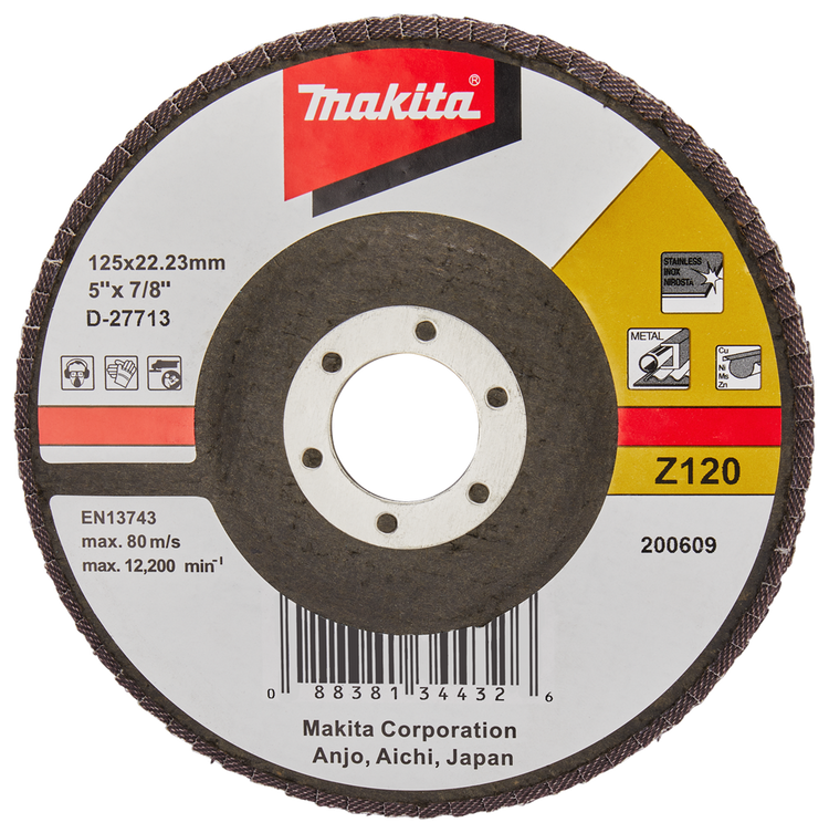 Makita Zubehör Lamellenschleifscheibe 125 mm Z120 – D-27713 D-27713
