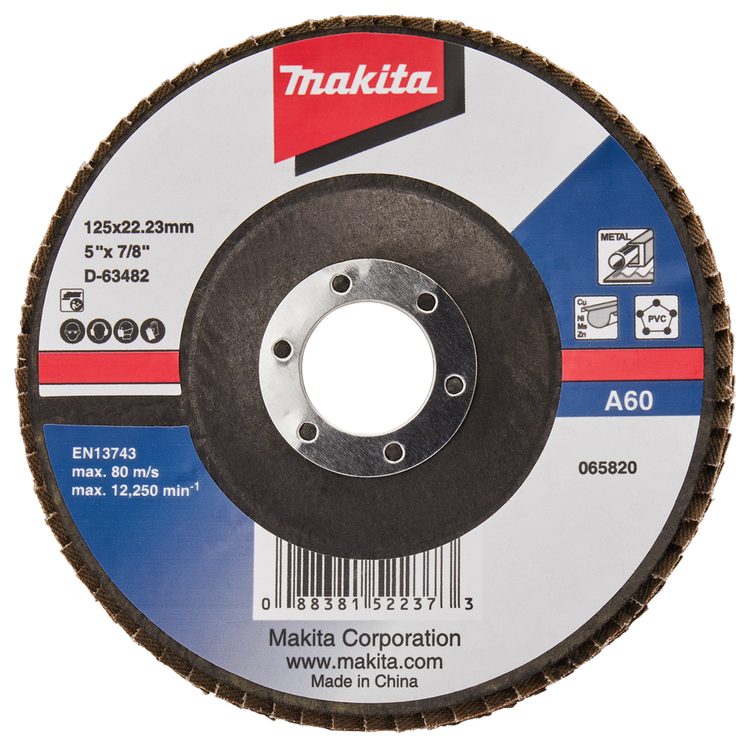 Makita Zubehör Lamellenschleifscheibe 125 mm A60 – D-63482-10 – D-63482-10