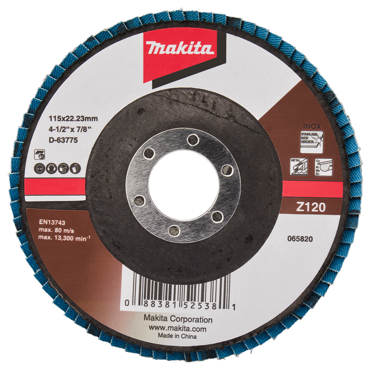 Makita Zubehör Lamellenschleifscheibe 115 mm Z120 – D-63775-10 D-63775-10