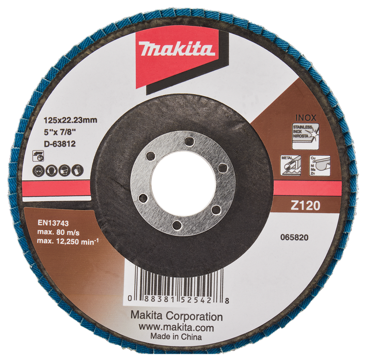 Makita Zubehör Lamellenschleifscheibe 125 mm Z120 – D-63812-10 D-63812-10