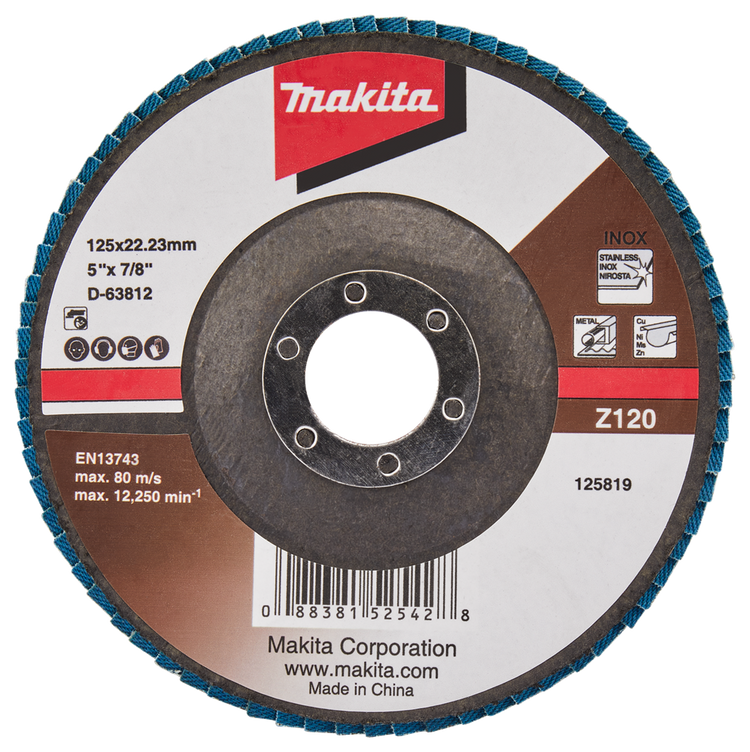 Makita Zubehör Lamellenschleifscheibe 125 mm Z120 – D-63812 D-63812
