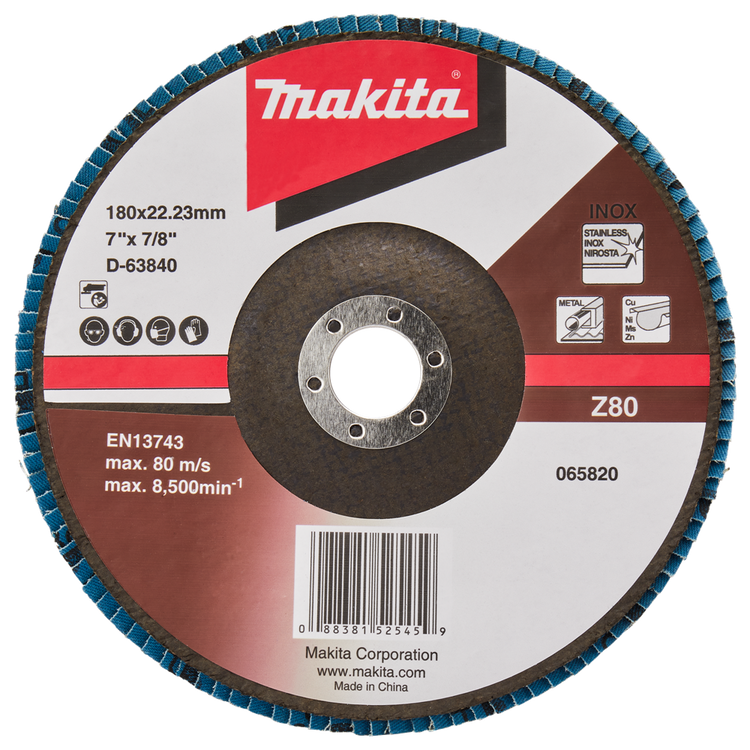 Makita Zubehör Lamellenschleifscheibe 180 mm Z80 – D-63840-10 D-63840-10