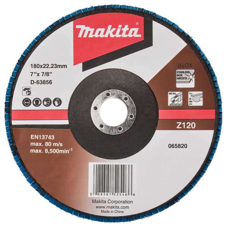 Makita Zubehör Lamellenschleifscheibe 180 mm Z120 – D-63856-10 D-63856-10