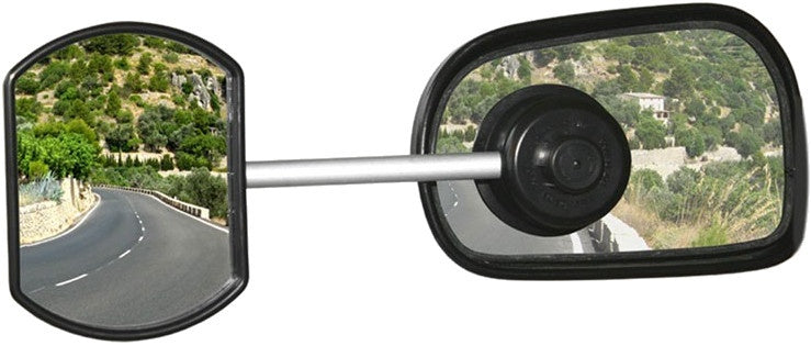 Wohnwagenspiegel mit Saugnapfbecher flach 11 cm schwarz